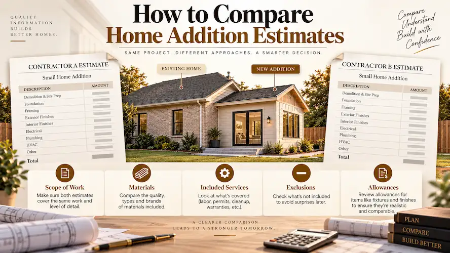 How to compare small home addition estimates