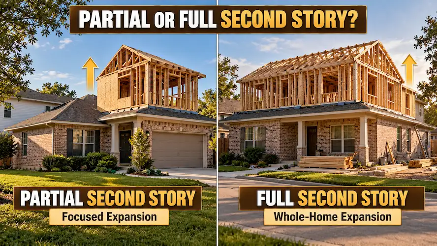 Partial versus full second story addition comparison