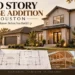 Two story house addition Houston planning guide showing a home with a new second level